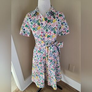 Sz. 6 Floral Short Sleeve Shirt Dress